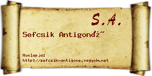 Sefcsik Antigoné névjegykártya